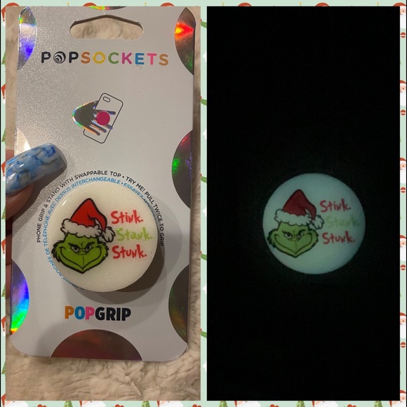 The grinch glow in the dark swappable popsocket